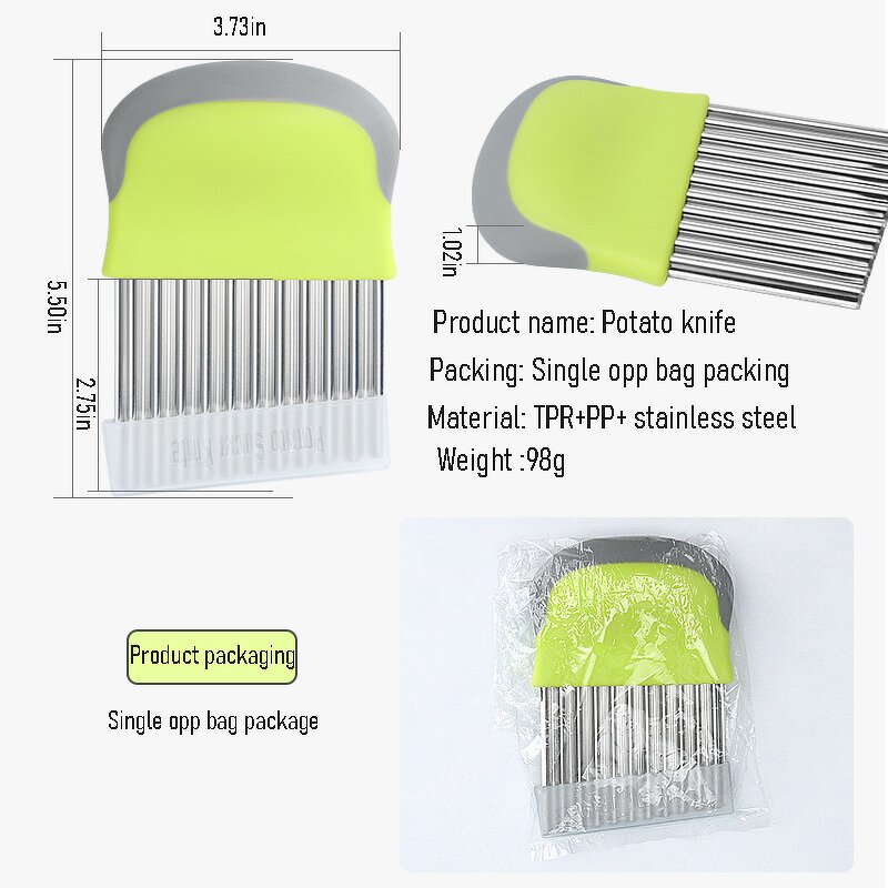 Potato Cutter Manufacturer - Hot Selling Stainless Steel Wavy Vegetable Food Slicer French Fry Crinkle