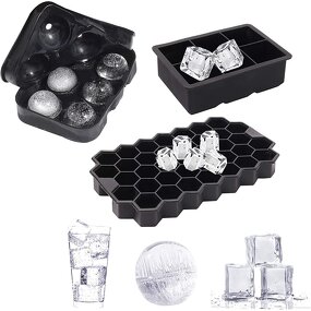 Ice Cube Tray Manufacturer - 2 Inch Hot Sale 6 Trays Silicone Ice Maker square and Sphere Shape for bar and Home