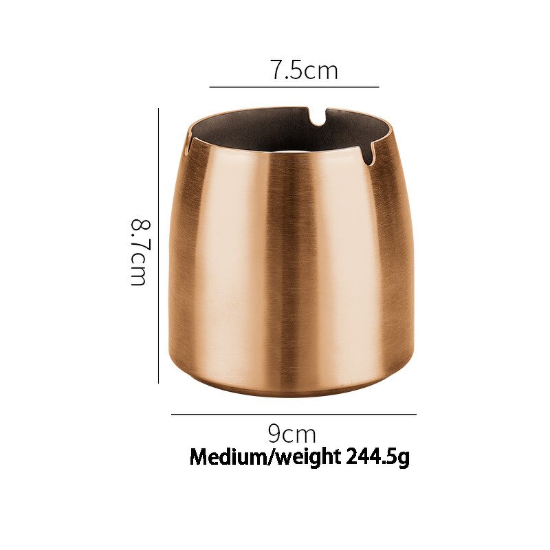 Ashtray Manufacturer - Modern Popular Rose Gold Stainless Steel With Lid Innovative Cigarette