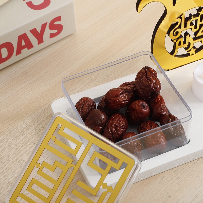 Acrylic Candy Box Manufacturer - Nice Eid Mubarak Ornament Candlestick Storage Box Decorations Festival Home Crafts