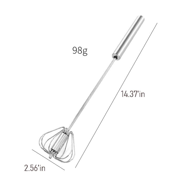 Egg Beater Manufacturer - 12Inch Stainless Steel Hand Push Rotary Whisk Blender Easy Self Stirring for Making Cream