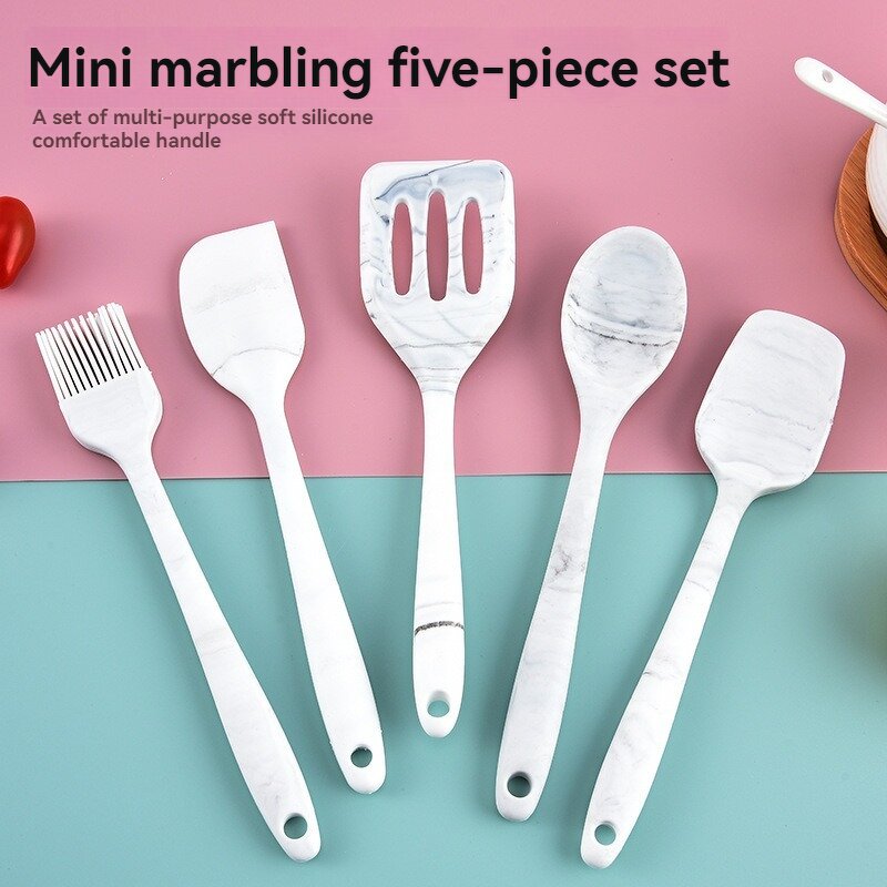 Baking Tool Set Manufacturer - New Silicone Kitchen Utensils Cream Scraper 5-piece Spatula Oil Brush