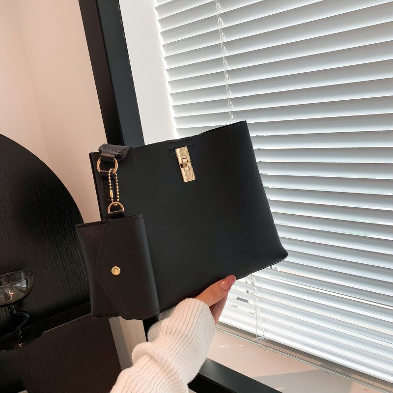 Shoulder Bags Manufacturer - Crossbody Fashion Purse Unique Pu Leather Luxury Bucket With Small Wallet Women 3Pc 2025 Designer