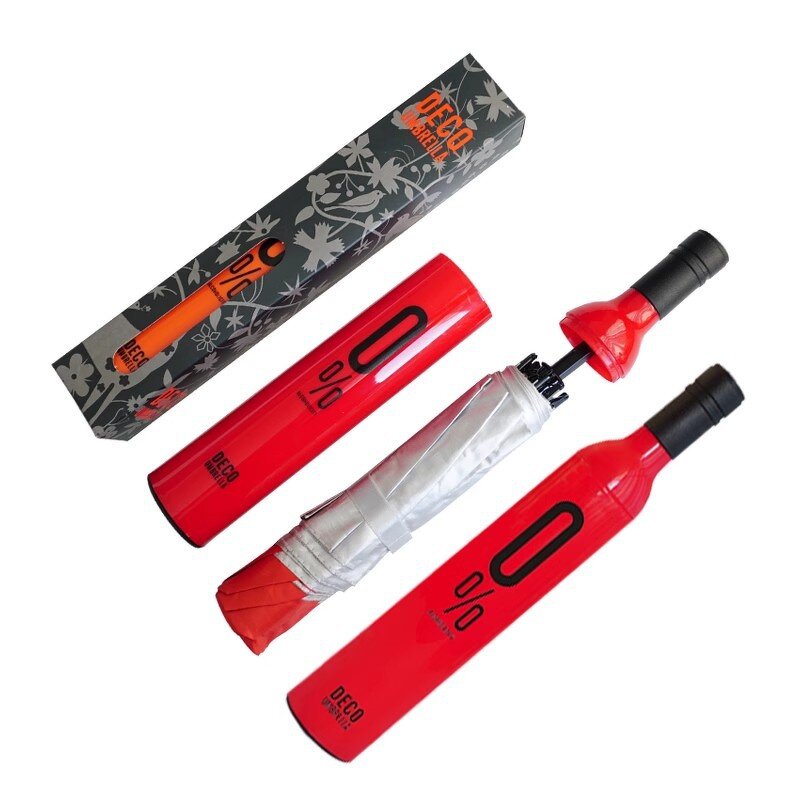 Umbrella Manufacturer - LS Factory Custom Logo Three-Folding Modern Design Wine Bottle Folding Function Manual Control