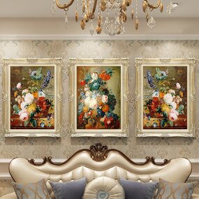 Oil Painting Manufacturer - Classical Rococo Style Handmade Wood Engraved Antique Golden Framed Flower Home Decor Design Photo Frame