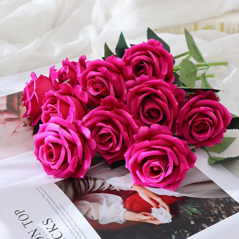 Artificial Silk Flower Manufacturer - 2025 High-End Ins Design Pearl Rose Wedding Arrangements Home Decor Simulated Roses Valentine's Day Gift