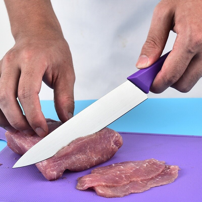 Kitchen Knife Set Manufacturer - Household Multi Functional Purple Fruit Cutting Salad Knife Cutting Board Non slip Five Piece