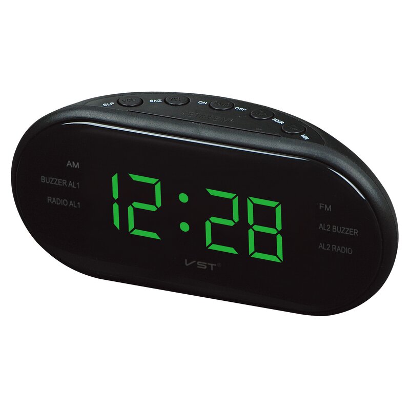 Digital Alarm Clock Manufacturer - Amazons Basics Small-sized Oval with LED Display Night Light and Backup Battery