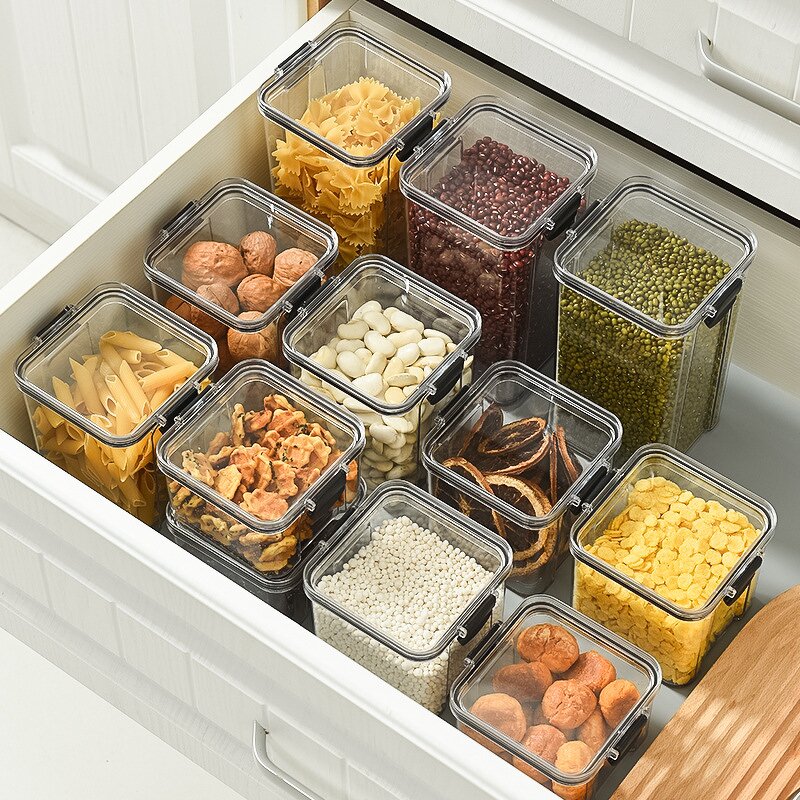 Storage Box Manufacturer - Kitchen Household Multifunctional Transparent Plastic Sealed Snack Food Jars