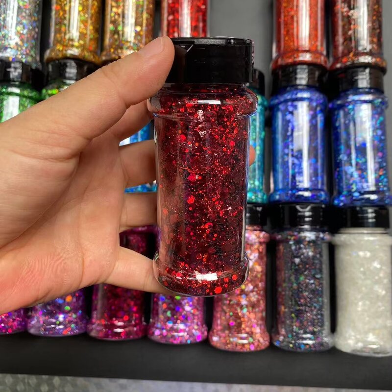 Chunky Glitters Manufacturer - 2 oz 57g Small Bottles Color Shift Chameleon Loose for Nail Art Body Tumblers Craft Wholesale