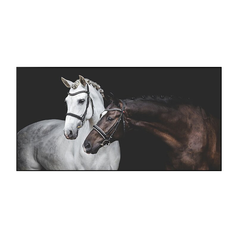 Canvas Painting Manufacturer - Modern Home Decor Black and White Running Horse Wall Art Picture Decorative Large Running Horses