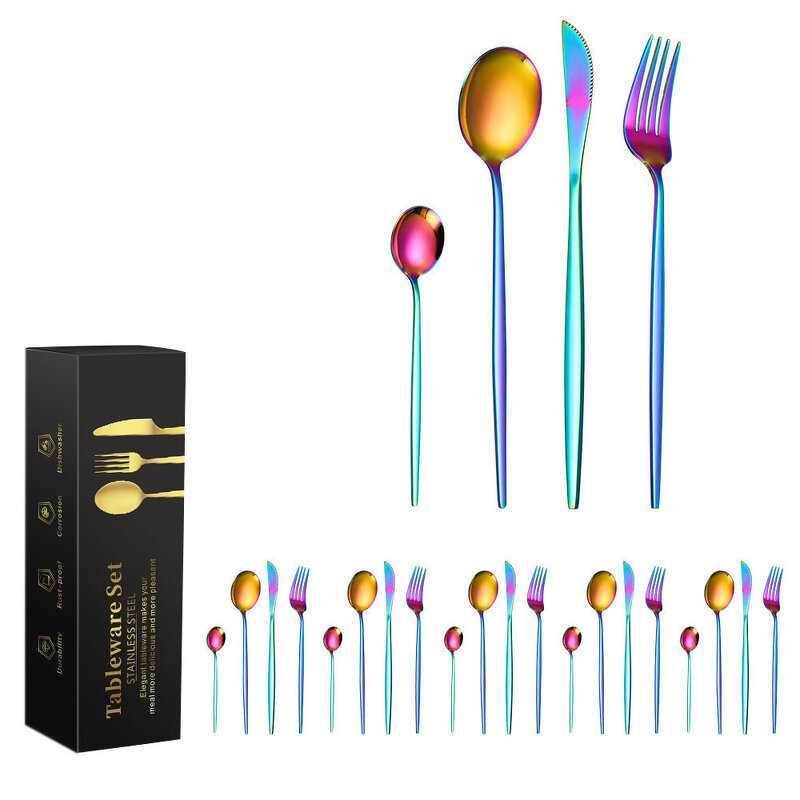 Flatware Set Manufacturer - Inox 18/10 Morden Silver Forged Types of Hotel Cutlery 24pc Dinnerware Tableware