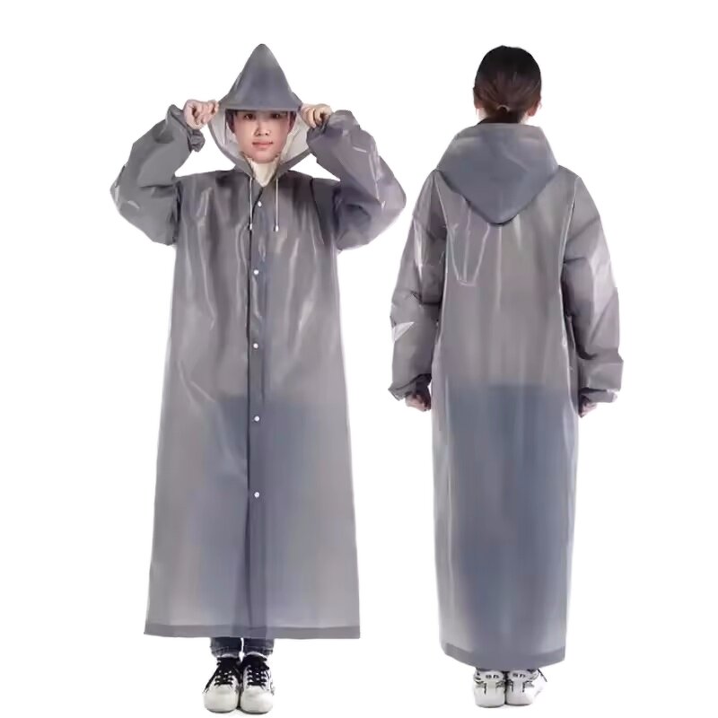 Poncho Raincoat Manufacturer - Customizable Logo Travel EVA Hood Waterproof Long Transparent Adult for Outdoor Work Camping Boys'