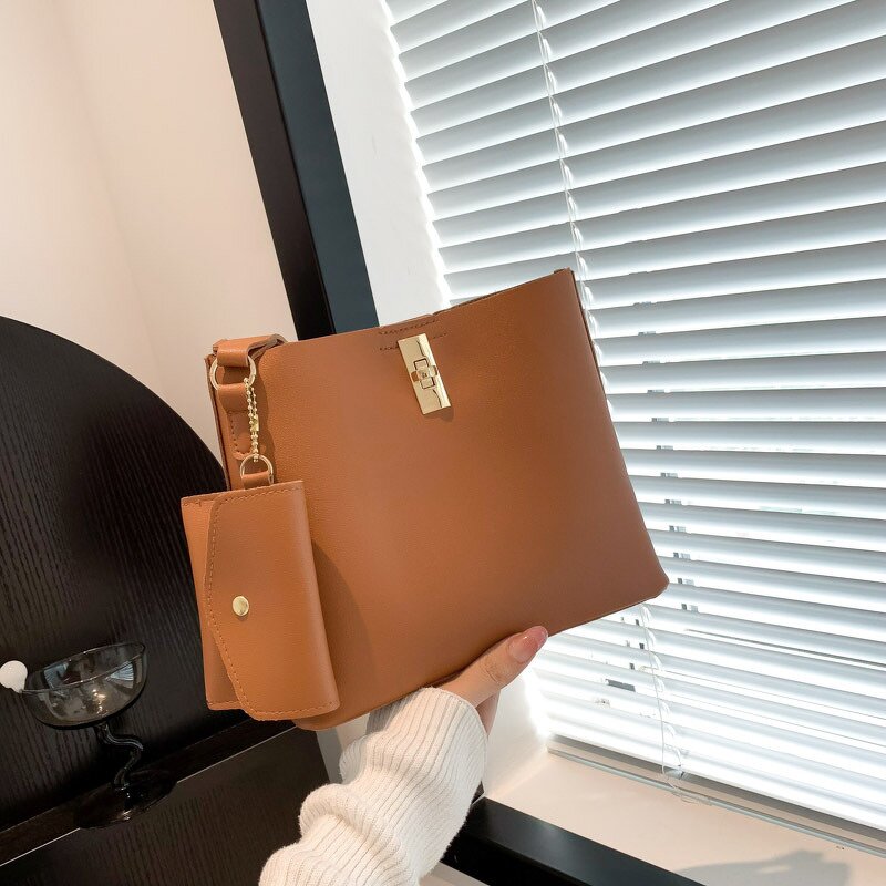 Shoulder Bags Manufacturer - Crossbody Fashion Purse Unique Pu Leather Luxury Bucket With Small Wallet Women 3Pc 2025 Designer