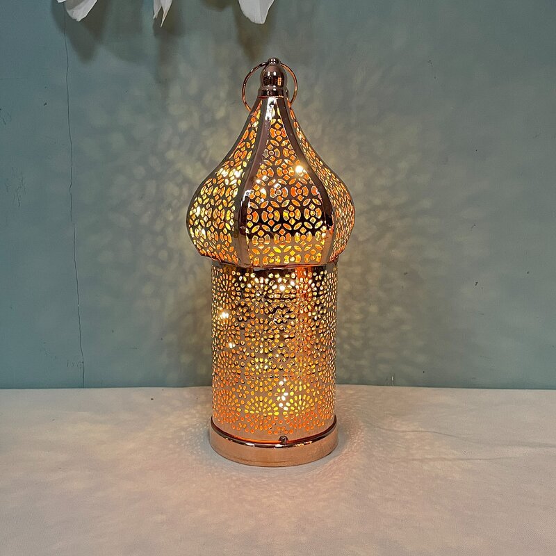 LED Iron Lantern Manufacturer - Temple Moroccan Style Decorative Candle Holder Gold Ornate Antique Inspired Wedding Eid