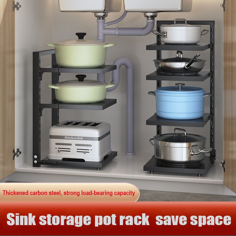 Pot Rack Manufacturer - New Kitchen Multi-pot Narrow Seam Countertop Corner Put Pots and Pans Wall-mounted Storage