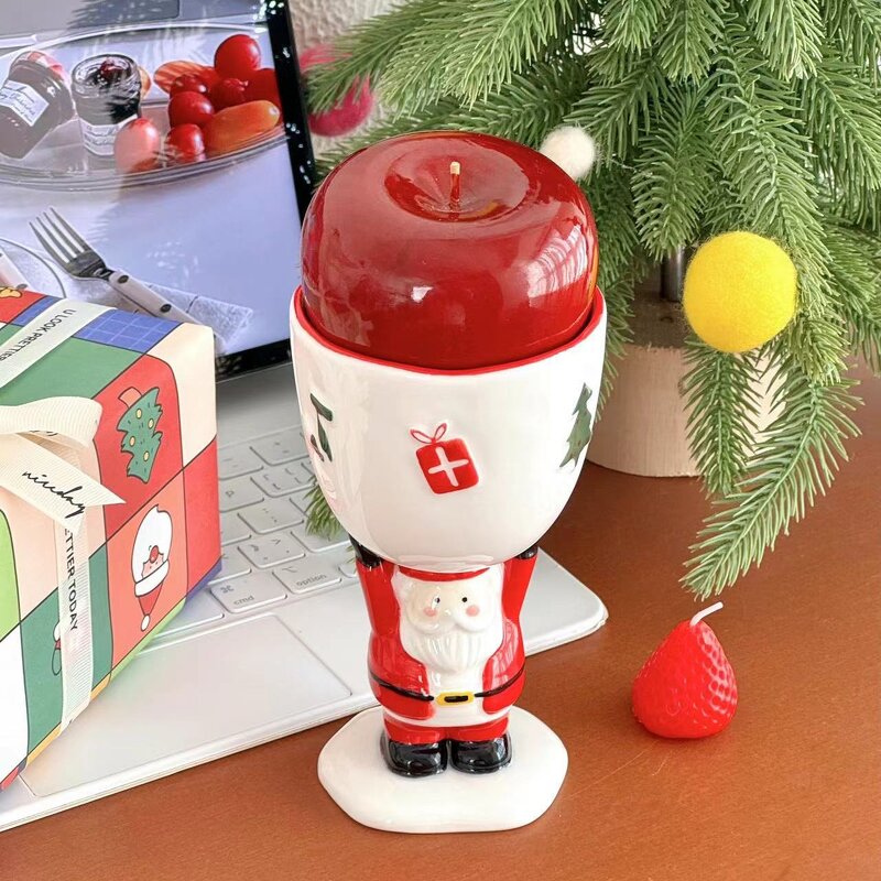 Christmas Ceramic Cups Manufacturer - Factory Direct-sale Ins Hand-painted Tall Creative and Cute Snowman Ice Cream Mugs