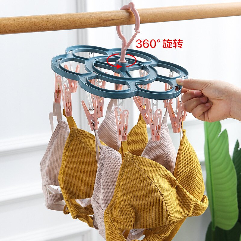 Hooks Manufacturer - Household Multifunctional Dormitory Socks Drying Rack Multi Clip Baby Windproof Clothes Hanging Underwear