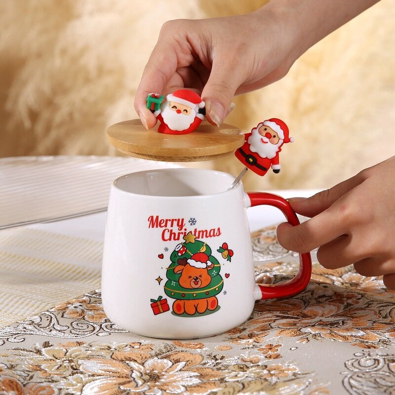 Ceramic Cup Gift Set Manufacturer - NewChristmas for Cross-border New Year Gifts Christmas Santa Office Coffee Children's