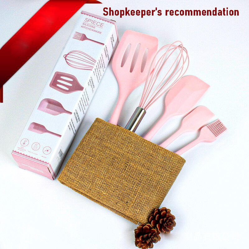 Kitchen Utensils Manufacturer - New Silicone Products Home and Accessories 5Pcs Heat Resistant Food Cheap Cooking Spatula Set