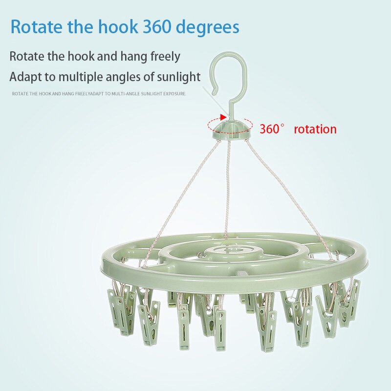 Sock Drying Rack Manufacturer - Disc Multi-functional Multi-Clip Clothes Baby Clothes Windproof Drying