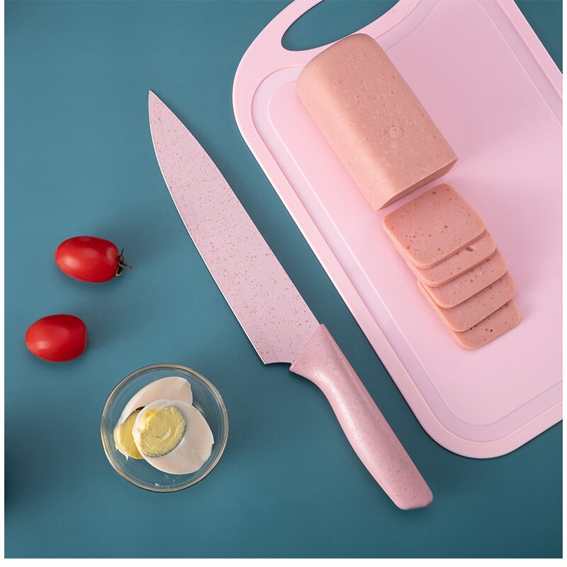 Knife Set Manufacturer - Professional 6pcs Colorful Wheat Straw Fruit Vegetable Kitchen