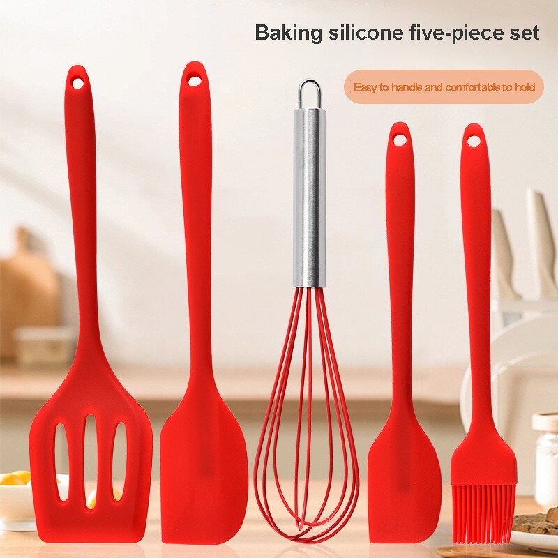 Kitchen Utensils Manufacturer - New Silicone Products Home and Accessories 5Pcs Heat Resistant Food Cheap Cooking Spatula Set