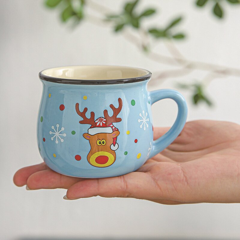 Ceramic Christmas Cups Manufacturer - Promotional SantaClaus Mugs Luxurious Cute Party Handle