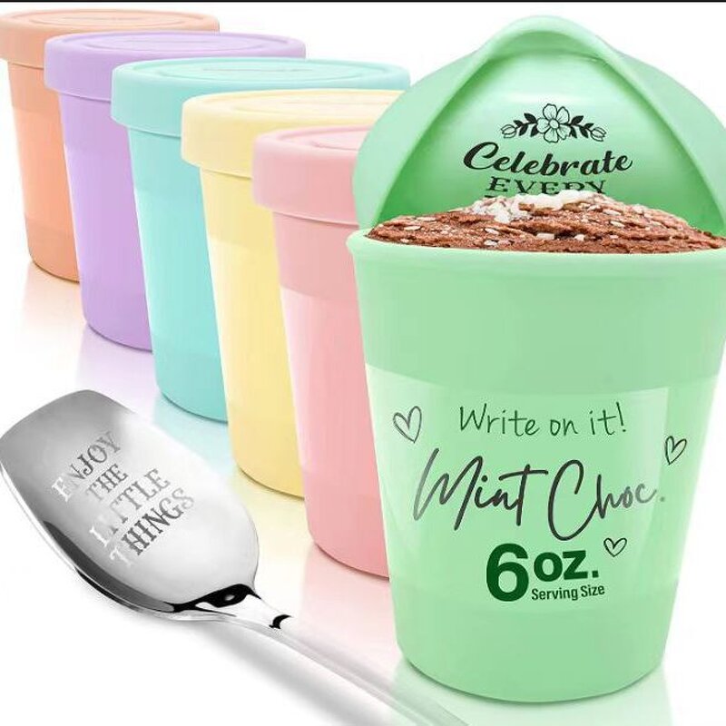 Ice Cream Container Manufacturer - Different Size Tub with Lid Plastic Cup for Home