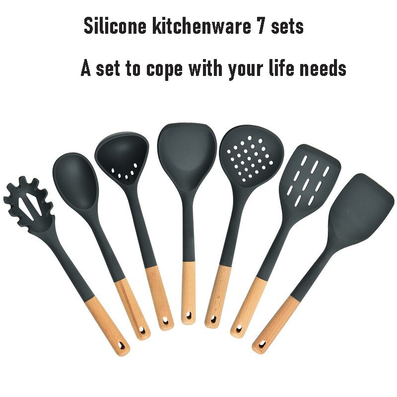 Kitchen Utensils Set Manufacturer - Accessories Cooking Tools Bulk Stocked Luxurious Wood Handle White Cooking