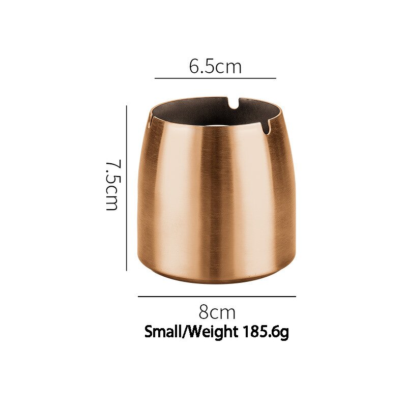 Ashtray Manufacturer - Modern Popular Rose Gold Stainless Steel With Lid Innovative Cigarette