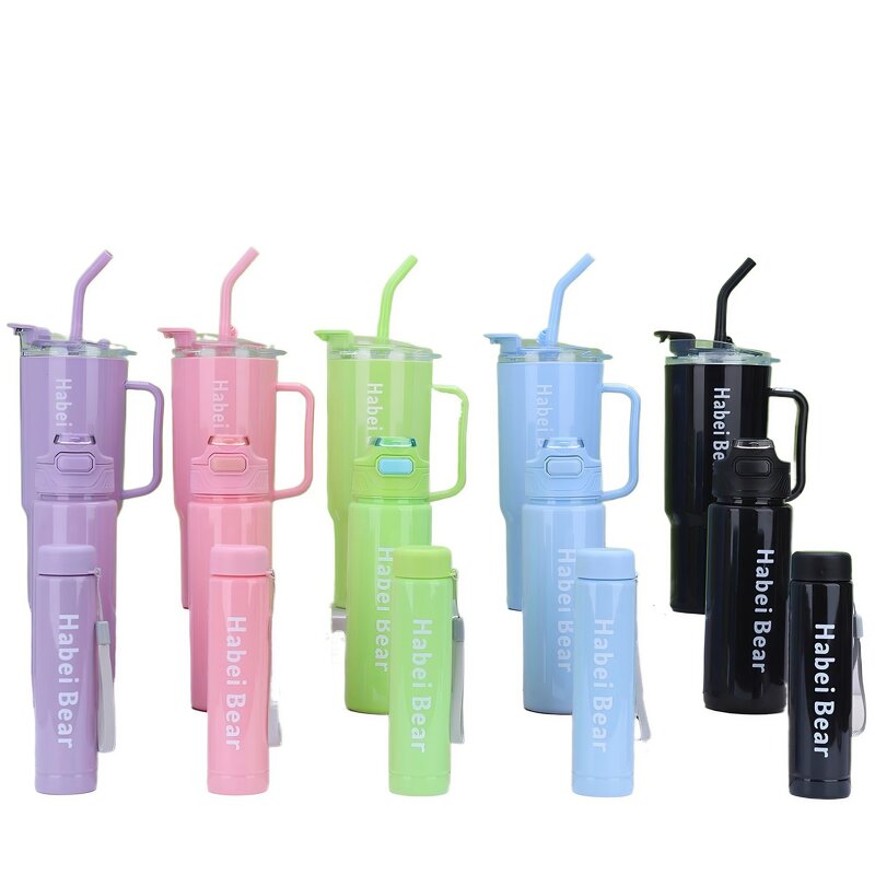 Portable Cup Manufacturer - Single-person Cute Children's Inspirational Sports Large-capacity Three-in-one Set Plastic