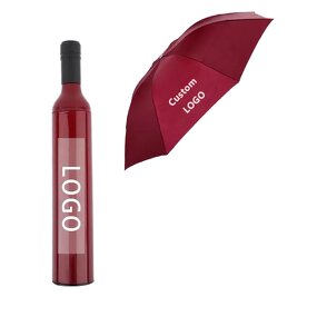 Umbrella Manufacturer - LS Factory Custom Logo Three-Folding Modern Design Wine Bottle Folding Function Manual Control