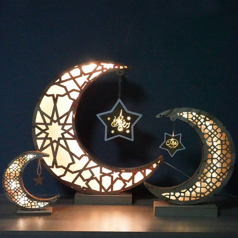 LED Star Moon Light Manufacturer - Eid Mubarak Decorative Lamp Muslin Light Home Art Craft