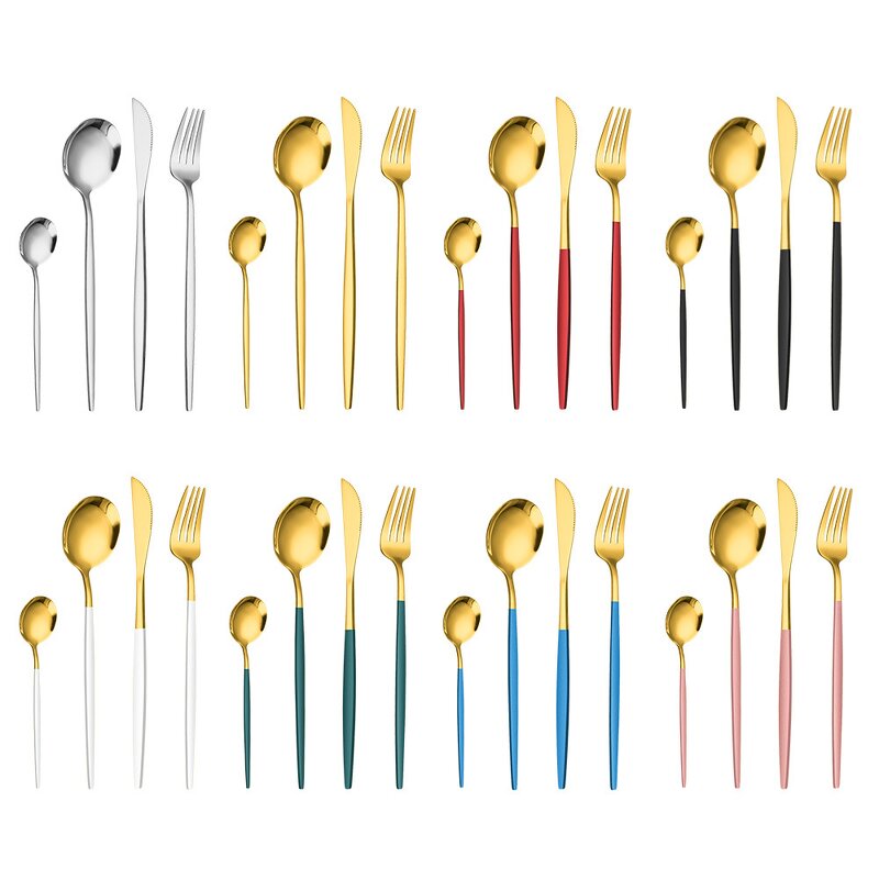 Flatware Set Manufacturer - Inox 18/10 Morden Silver Forged Types of Hotel Cutlery 24pc Dinnerware Tableware