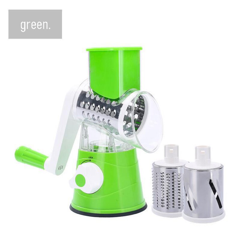 Vegetable Slicer Manufacturer - Multifunctional Kitchen Accessories Tabletop 3 in 1 Spiral Slicer Manual Rotary Cheese Grater