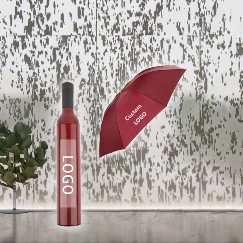 Umbrella Manufacturer - LS Factory Custom Logo Three-Folding Modern Design Wine Bottle Folding Function Manual Control