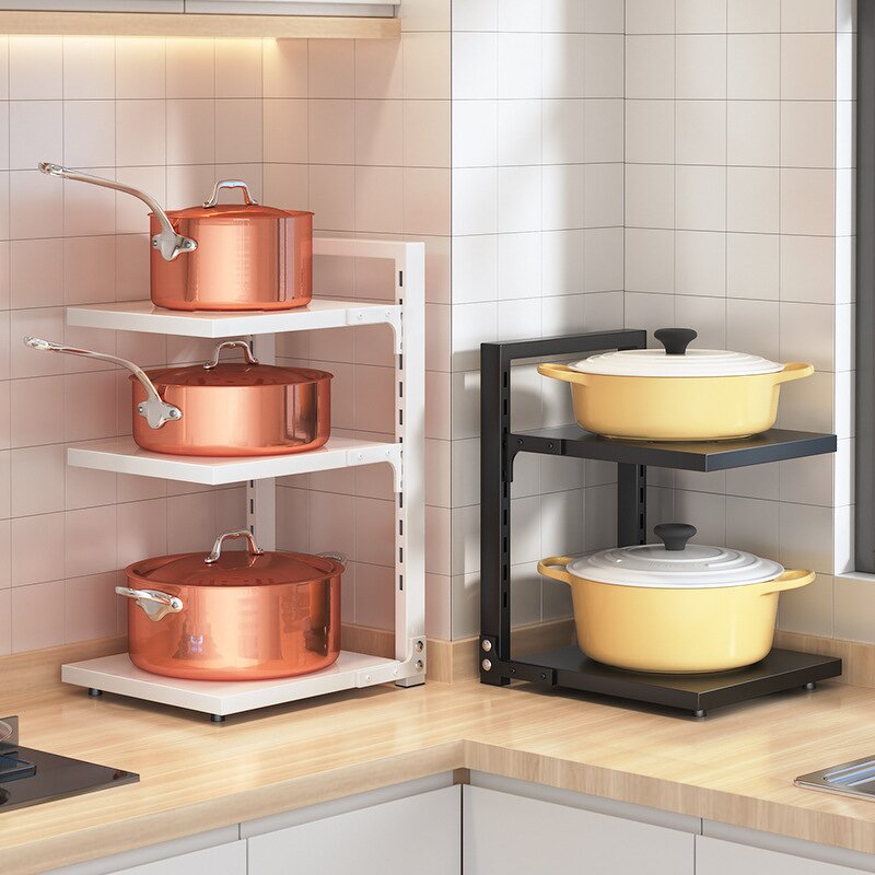 Pot Rack Manufacturer - New Kitchen Multi-pot Narrow Seam Countertop Corner Put Pots and Pans Wall-mounted Storage