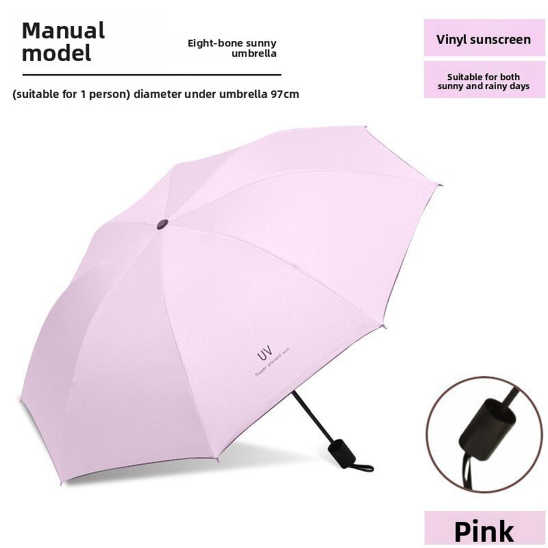 Umbrella Manufacturer - Korea Style Fully Automatic Small Flower Modern Three-Folding with Thick Black Coating and UV Protection