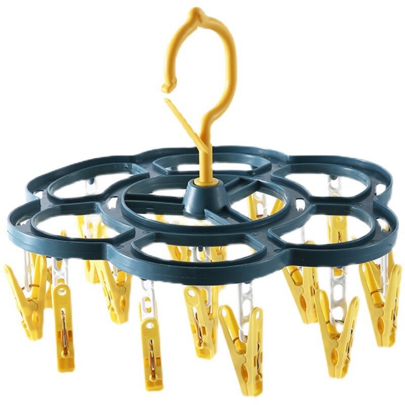 Hooks Manufacturer - Household Multifunctional Dormitory Socks Drying Rack Multi Clip Baby Windproof Clothes Hanging Underwear