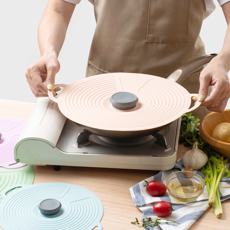 Microwave Splash Proof Lid Manufacturer - for Food Storage Reusable Suction Food Storage Silicone Pot Cover