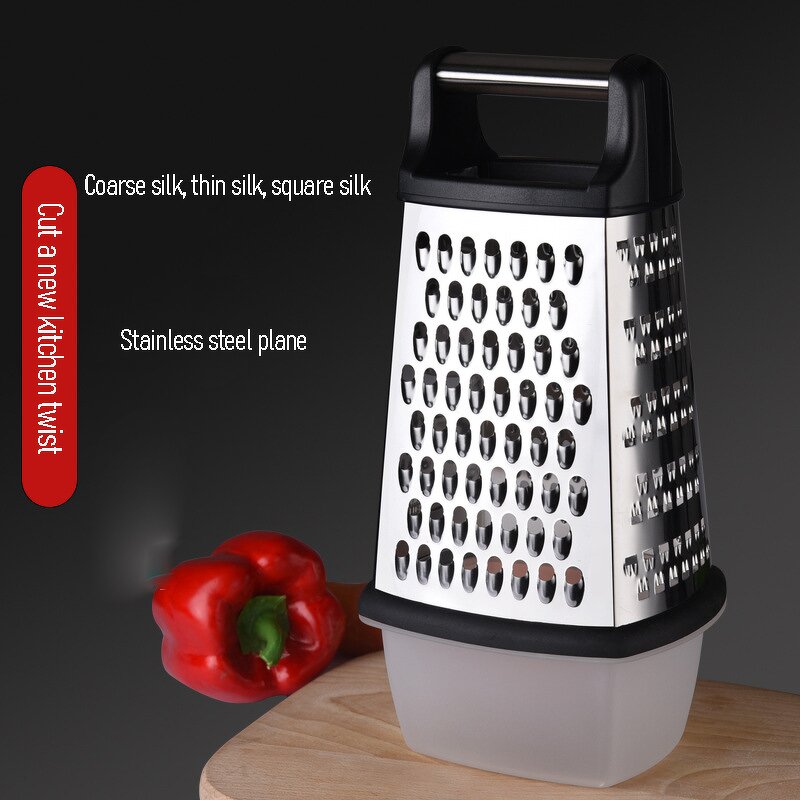 Box Grater Manufacturer - 4 Sides Multifunctional Cheese Zester Cheese Vegetable With Container
