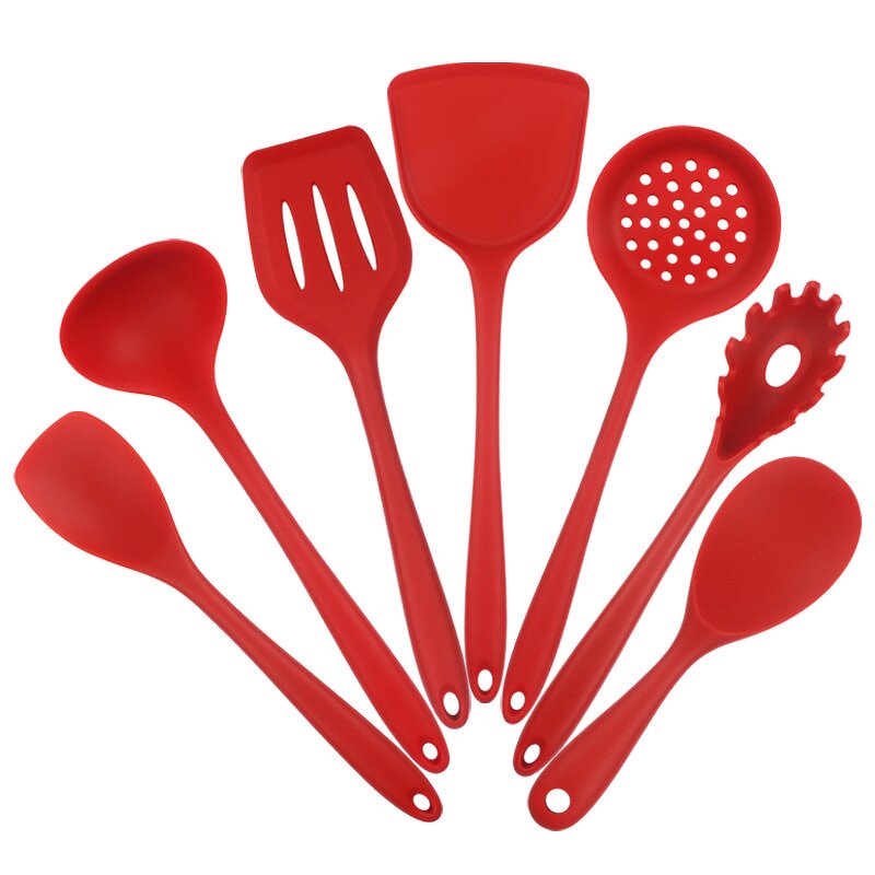 Pot Set Manufacturer - Hot Selling Non Stick 7 Heat Resistant Black Silicone Kitchenware Cooking Tools