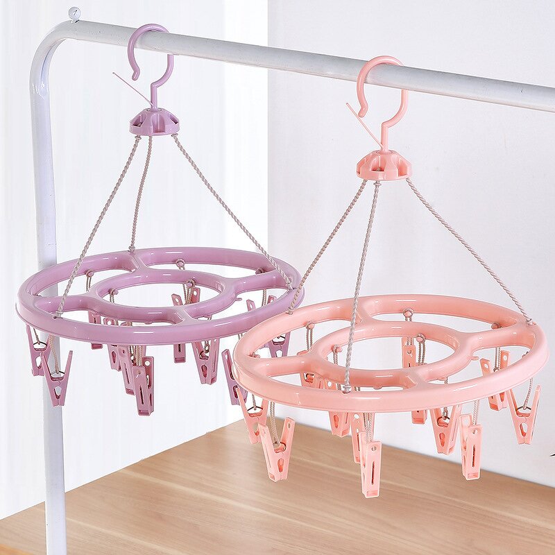 Sock Drying Rack Manufacturer - Disc Multi-functional Multi-Clip Clothes Baby Clothes Windproof Drying