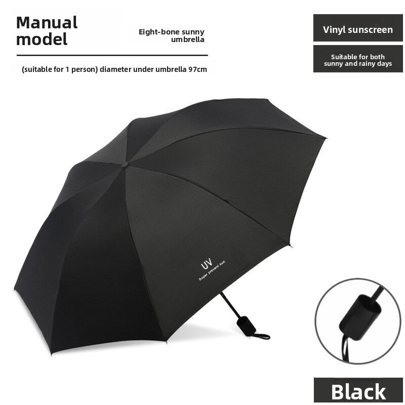 Umbrella Manufacturer - Korea Style Fully Automatic Small Flower Modern Three-Folding with Thick Black Coating and UV Protection
