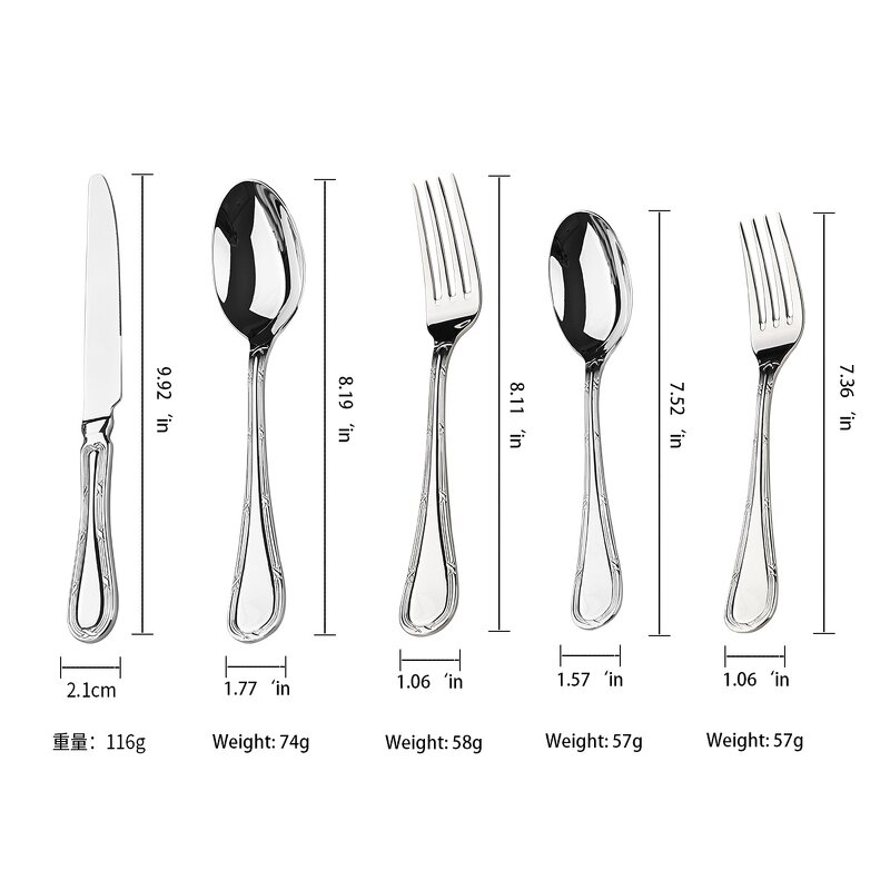 Tableware Set Manufacturer - 304 Stainless Steel High-end Western Food Knife Fork and Spoon Steak Restaurant Customized Hotel