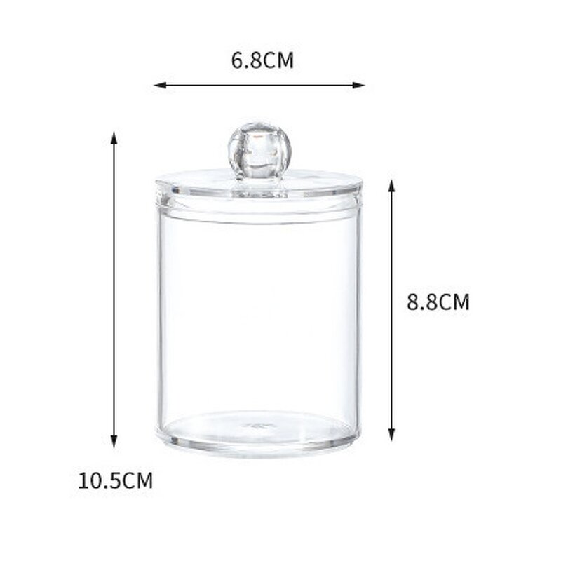 Cotton Ball Dispenser Manufacturer - Holder for Swab Round Pads Floss Picks 10 oz Clear Plastic Apothecary Jar Set