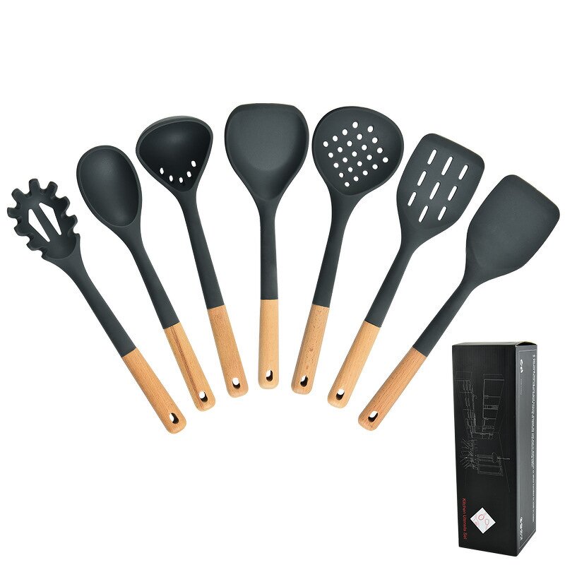 Kitchen Utensils Set Manufacturer - Accessories Cooking Tools Bulk Stocked Luxurious Wood Handle White Cooking