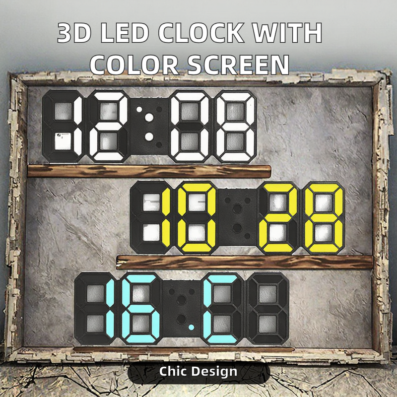 LED Digital Table Clock Manufacturer - Modern 3D Color Screen Desktop Calendar Plastic Wall-Mounted for Decorative Use or Gift