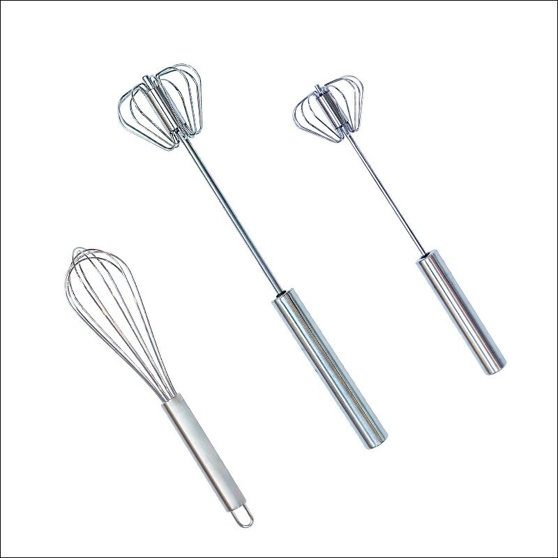 Egg Beater Manufacturer - 12Inch Stainless Steel Hand Push Rotary Whisk Blender Easy Self Stirring for Making Cream